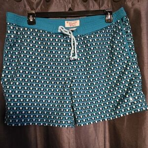 Teal Geometric Men's Shorts